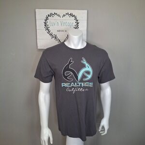 Realtree Outfitters T Shirt Mens Gray 30th Anniversary Logo Graphic Tee Size L